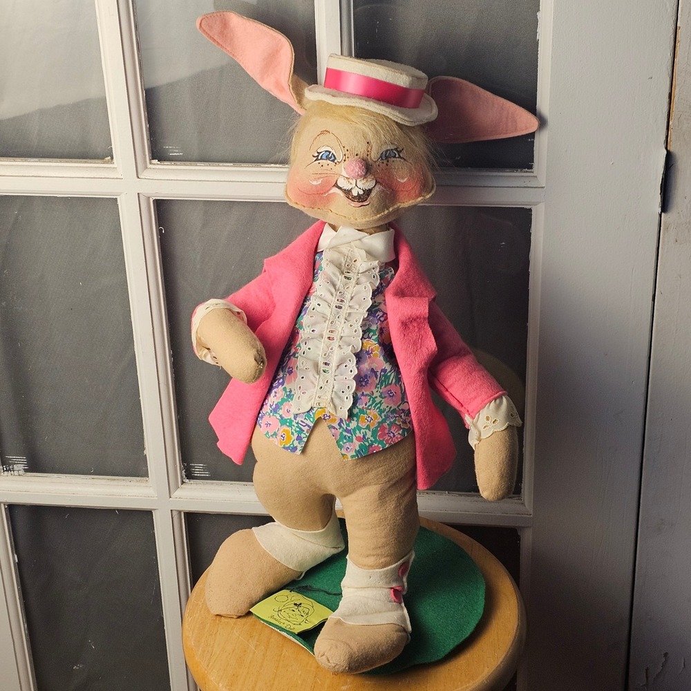 Vintage Annalee 21" Boy & Girl Easter Bunny Dolls‎ 1976 - Picture 2 of 10